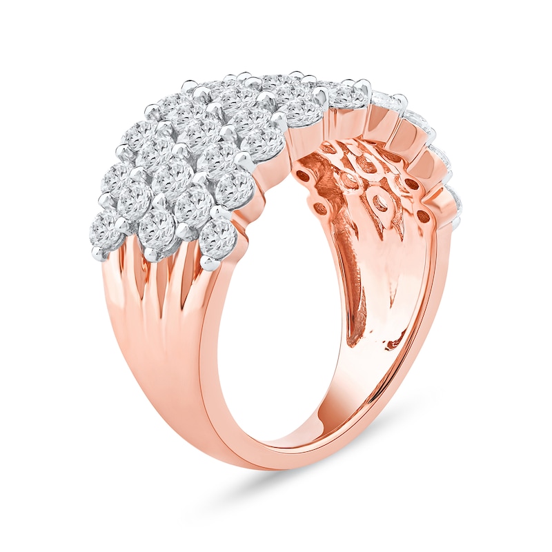 3.00 CT. T.W. Diamond Multi-Row Scallop Edge Anniversary Band in 10K Rose Gold