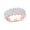 Thumbnail Image 1 of 2.00 CT. T.W. Diamond Triple Row Scallop Edge Anniversary Band in 10K Rose Gold