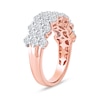 Thumbnail Image 2 of 2.00 CT. T.W. Diamond Triple Row Scallop Edge Anniversary Band in 10K Rose Gold