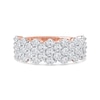 Thumbnail Image 3 of 2.00 CT. T.W. Diamond Triple Row Scallop Edge Anniversary Band in 10K Rose Gold
