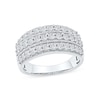 Thumbnail Image 1 of 1.00 CT. T.W. Diamond Triple Row Vintage-Style Anniversary Band in 10K White Gold
