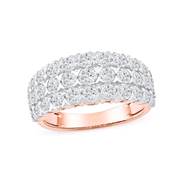 2.00 CT. T.W. Diamond Triple Row "X" Prong Anniversary Band in 10K Rose Gold