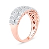 Thumbnail Image 2 of 2.00 CT. T.W. Diamond Triple Row "X" Prong Anniversary Band in 10K Rose Gold
