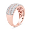 Thumbnail Image 2 of 1.00 CT. T.W. Diamond Triple Row Vintage-Style Anniversary Band in 10K Rose Gold