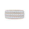 Thumbnail Image 3 of 1.00 CT. T.W. Diamond Triple Row Vintage-Style Anniversary Band in 10K Rose Gold