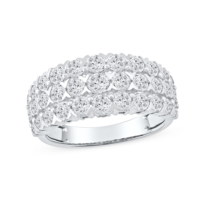 2.00 CT. T.W. Diamond Triple Row "X" Prong Anniversary Band in 10K Gold