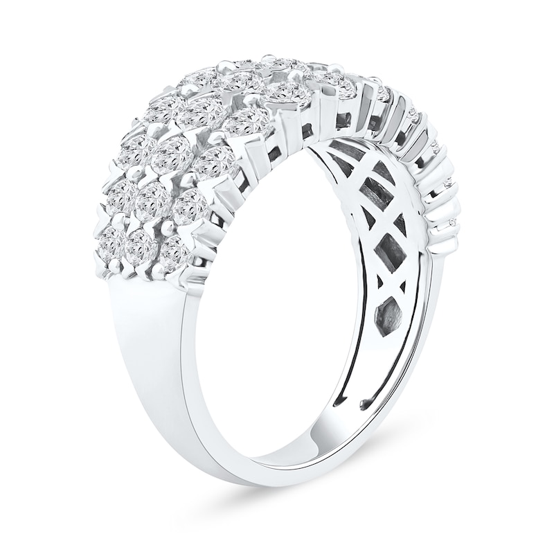Main Image 2 of 2.00 CT. T.W. Diamond Triple Row "X" Prong Anniversary Band in 10K White Gold