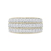 Thumbnail Image 3 of 1.00 CT. T.W. Diamond Triple Row Vintage-Style Anniversary Band in 10K Gold