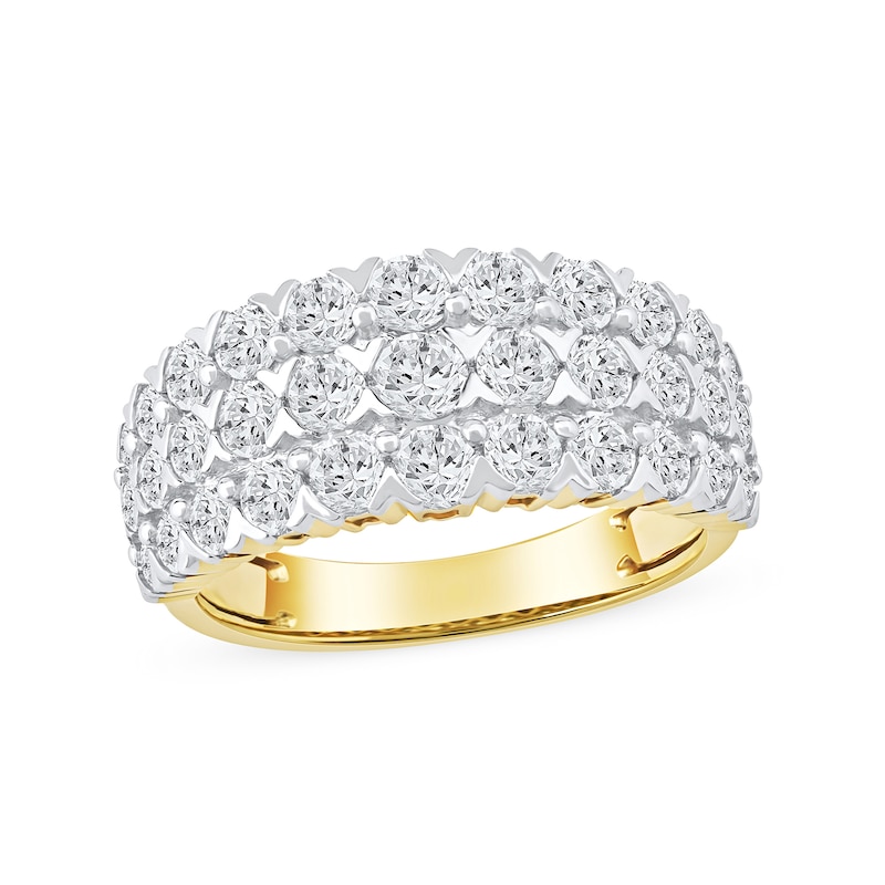 2.00 CT. T.W. Diamond Triple Row "X" Prong Anniversary Band in 10K Gold