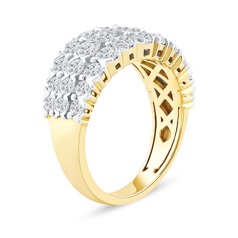 2.00 CT. T.W. Diamond Triple Row "X" Prong Anniversary Band in 10K Gold