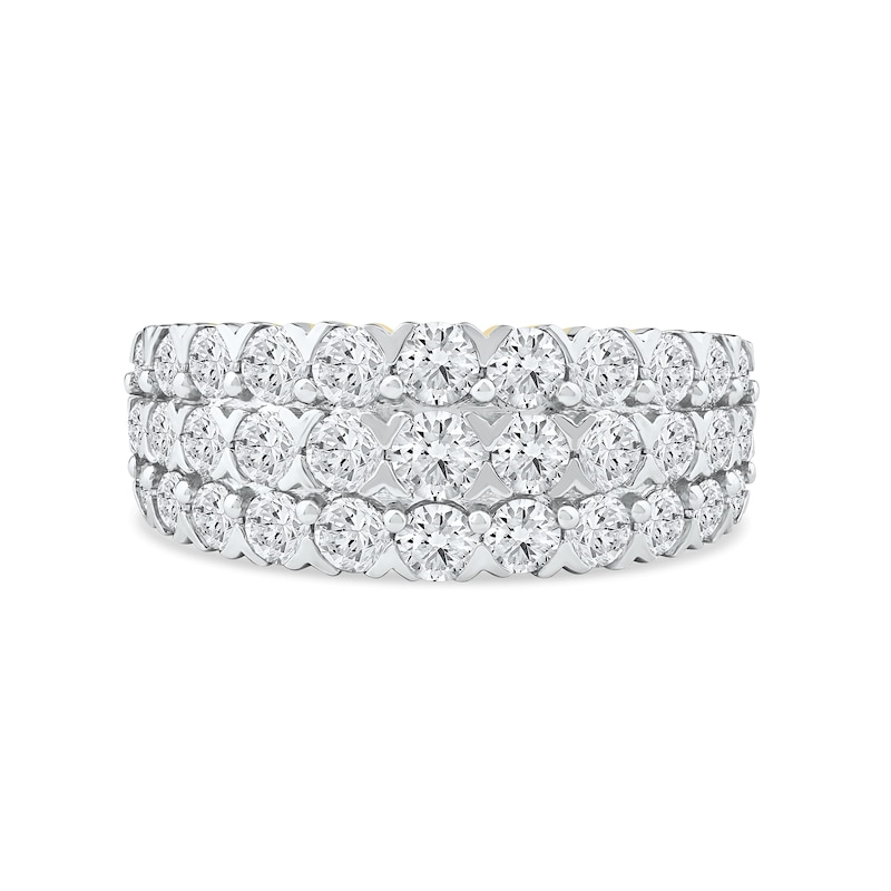 2.00 CT. T.W. Diamond Triple Row "X" Prong Anniversary Band in 10K Gold