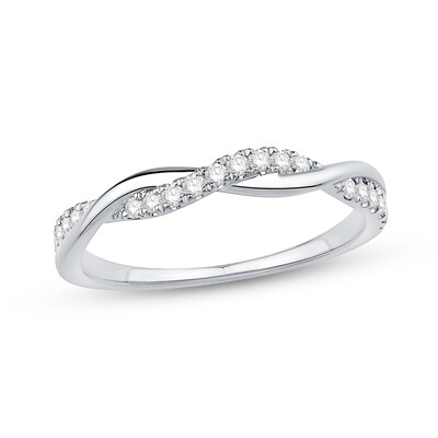 0.20 CT. T.W. Diamond Twist Band in 10K White Gold