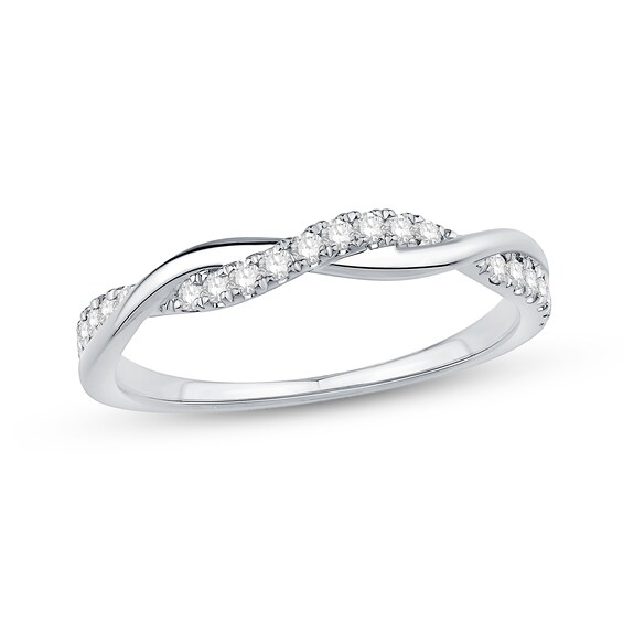 0.20 CT. T.W. Diamond Twist Band in 10K White Gold