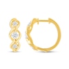 0.37 CT. T.W. Certified Lab-Created Diamond Three Stone Twist Hoop Earrings in 10K Gold (H/SI2)