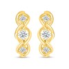 0.37 CT. T.W. Certified Lab-Created Diamond Three Stone Twist Hoop Earrings in 10K Gold (H/SI2)