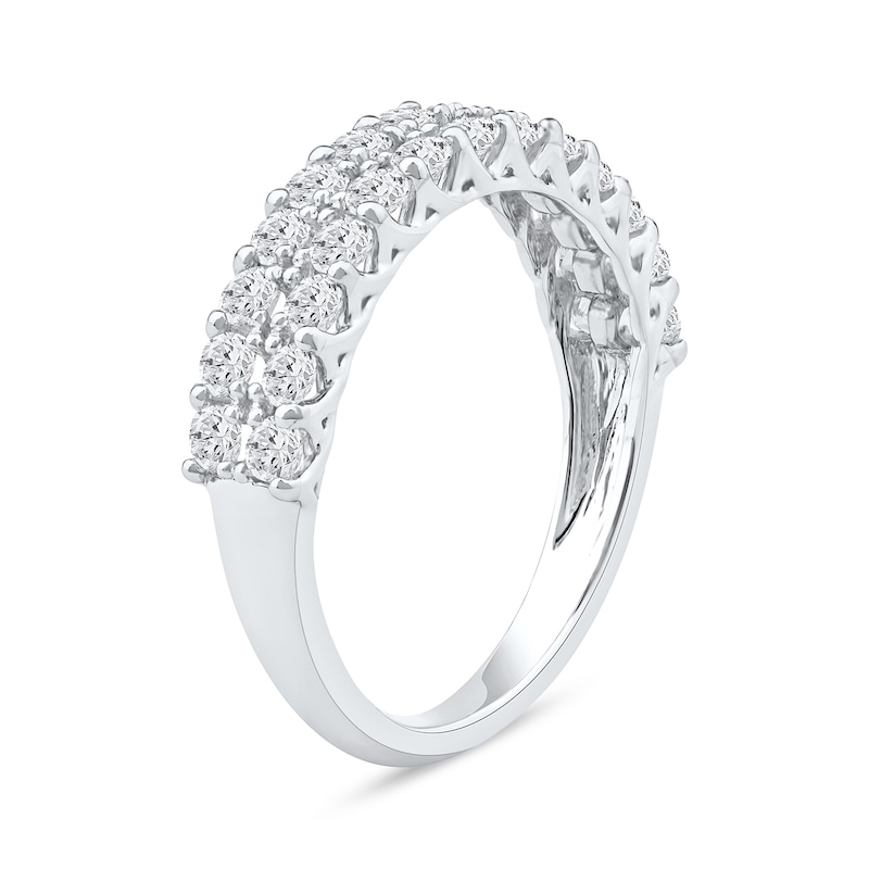 Main Image 2 of 1.00 CT. T.W. Diamond Double Row Anniversary Band in 10K White Gold
