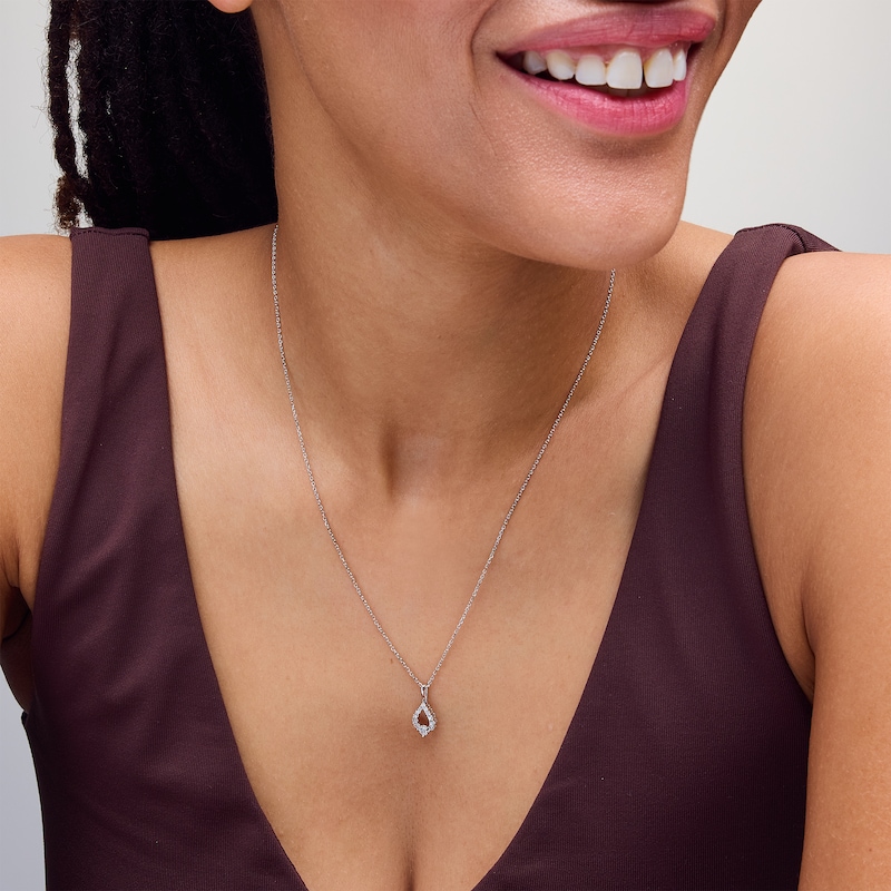 0.20 CT. T.W. Milestones Diamond Graduated Teardrop Pendant in Sterling Silver