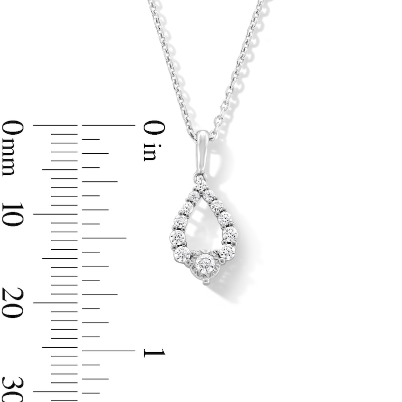0.20 CT. T.W. Milestones Diamond Graduated Teardrop Pendant in Sterling Silver