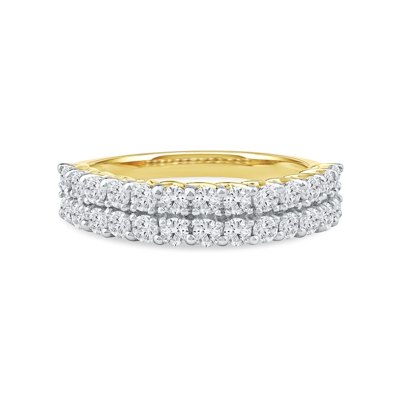 Main Image 3 of 1.00 CT. T.W. Diamond Double Row Anniversary Band in 10K Gold