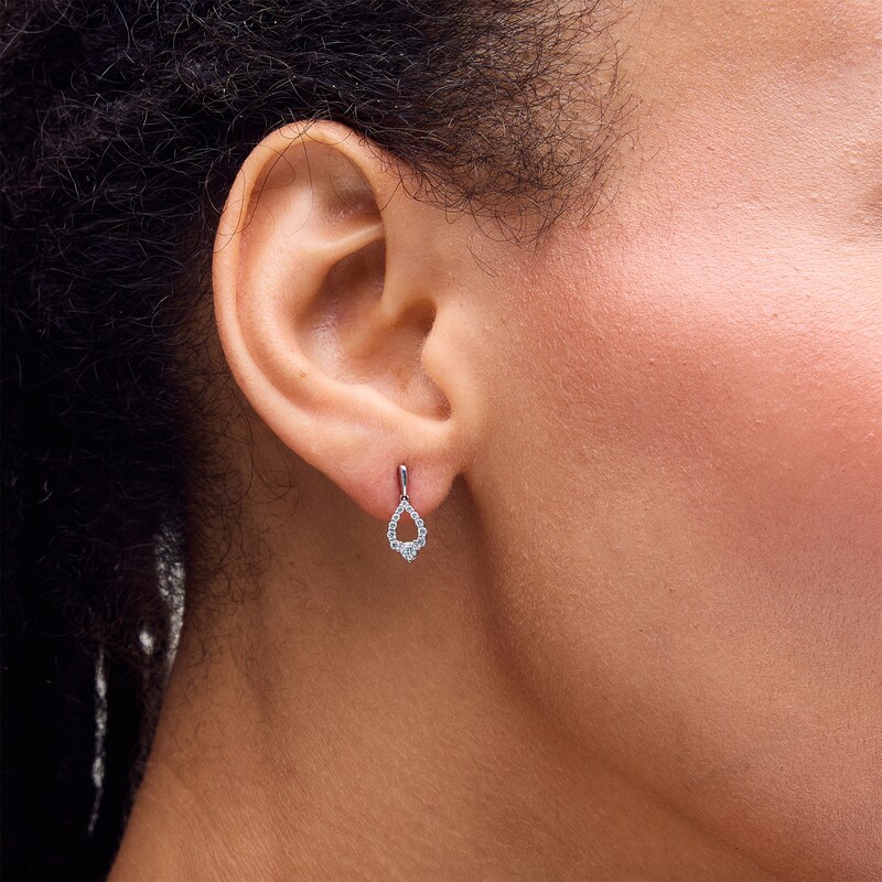 0.20 CT. T.W. Milestones Diamond Graduated Teardrop Earrings in Sterling Silver