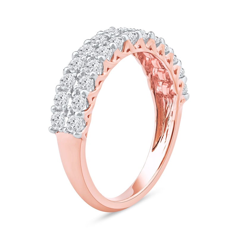1.00 CT. T.W. Diamond Double Row Anniversary Band in 10K Rose Gold