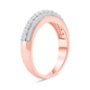 Thumbnail Image 2 of 0.50 CT. T.W. Diamond Triple Row Vintage-Style Anniversary Band in 10K Rose Gold
