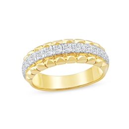 0.50 CT. T.W. Diamond Pyramid Edge Anniversary Band in 10K Gold