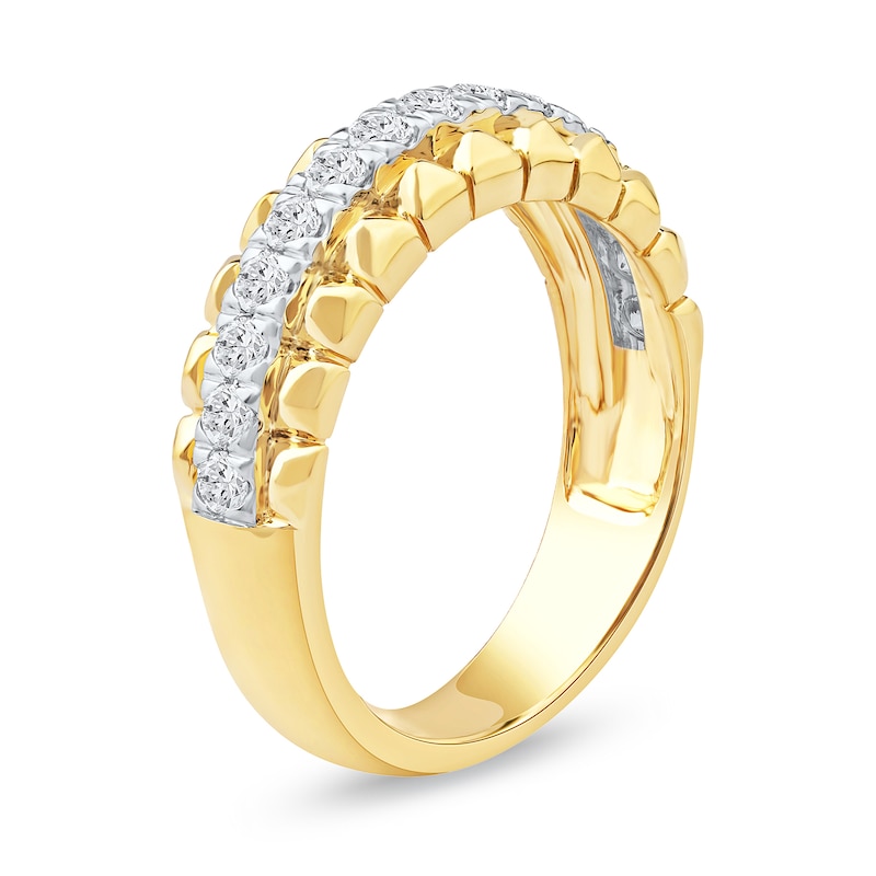 Main Image 2 of 0.50 CT. T.W. Diamond Pyramid Edge Anniversary Band in 10K Gold