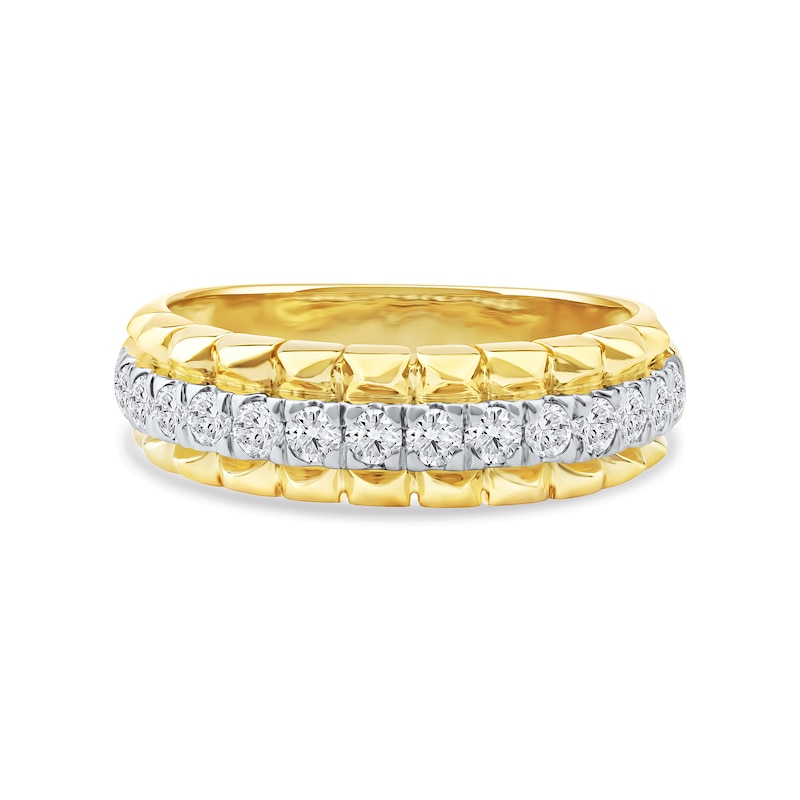Main Image 3 of 0.50 CT. T.W. Diamond Pyramid Edge Anniversary Band in 10K Gold