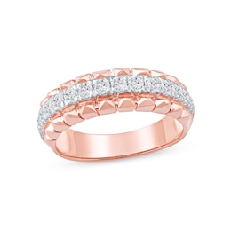 0.50 CT. T.W. Diamond Pyramid Edge Anniversary Band in 10K Rose Gold