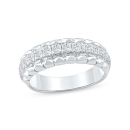0.50 CT. T.W. Diamond Pyramid Edge Anniversary Band in 10K White Gold
