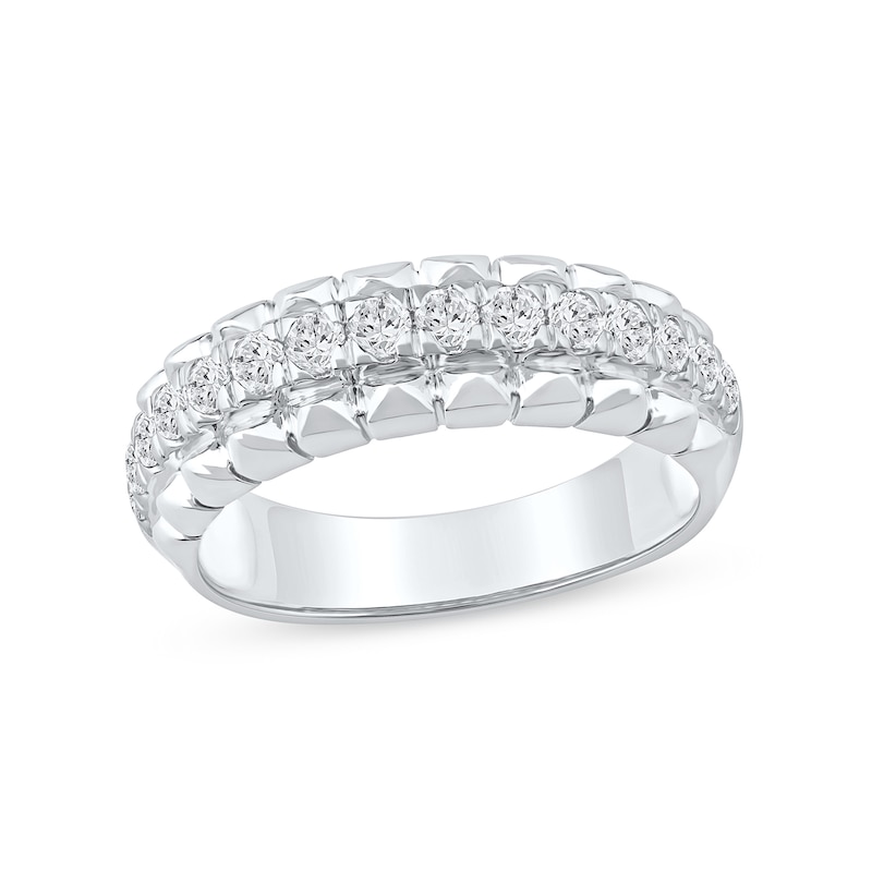 0.50 CT. T.W. Diamond Pyramid Edge Anniversary Band in 10K White Gold