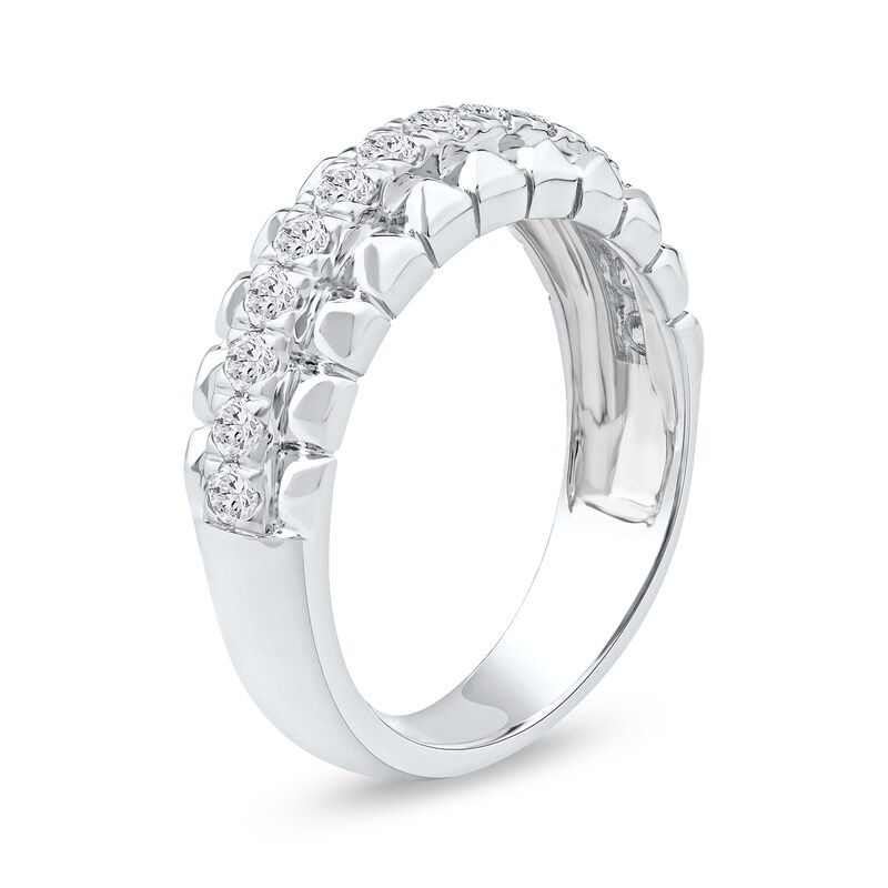 0.50 CT. T.W. Diamond Pyramid Edge Anniversary Band in 10K White Gold