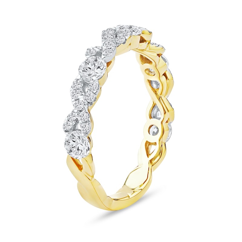 Main Image 2 of 1.00 CT. T.W. Diamond "XO" Anniversary Band in 10K Gold