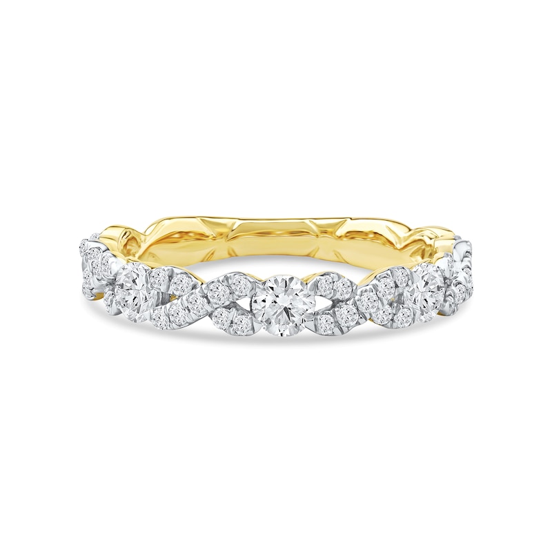 Main Image 3 of 1.00 CT. T.W. Diamond "XO" Anniversary Band in 10K Gold