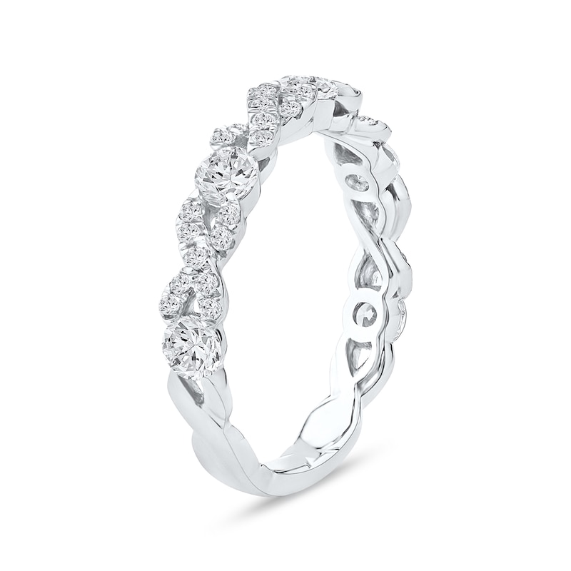 Main Image 2 of 1.00 CT. T.W. Diamond "XO" Anniversary Band in 10K White Gold