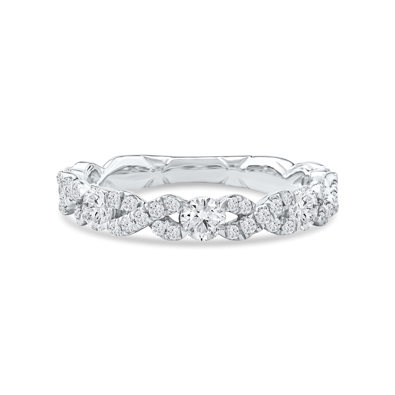 Main Image 3 of 1.00 CT. T.W. Diamond "XO" Anniversary Band in 10K White Gold