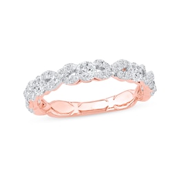 1.00 CT. T.W. Diamond "XO" Anniversary Band in 10K Rose Gold