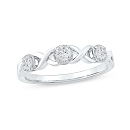 0.33 CT. T.W. Diamond "XO" Anniversary Band in 10K White Gold
