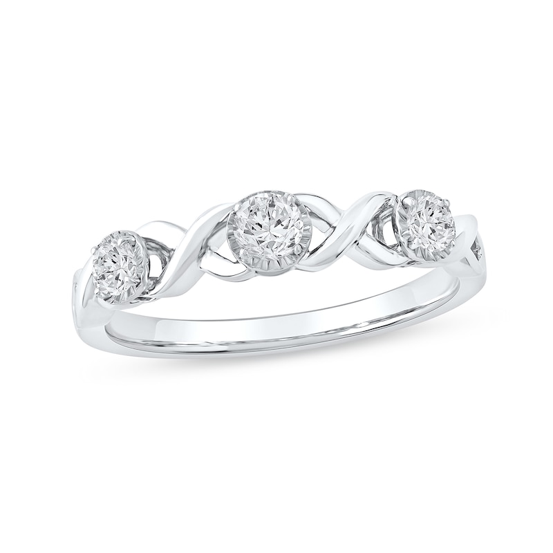 0.33 CT. T.W. Diamond "XO" Anniversary Band in 10K Gold