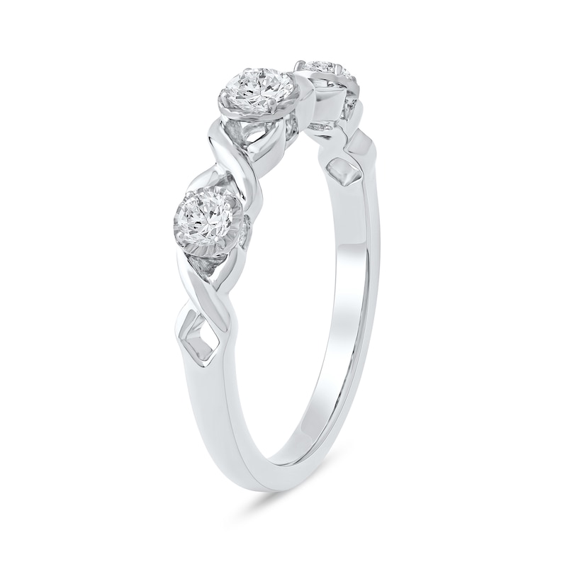 Main Image 2 of 0.33 CT. T.W. Diamond "XO" Anniversary Band in 10K White Gold