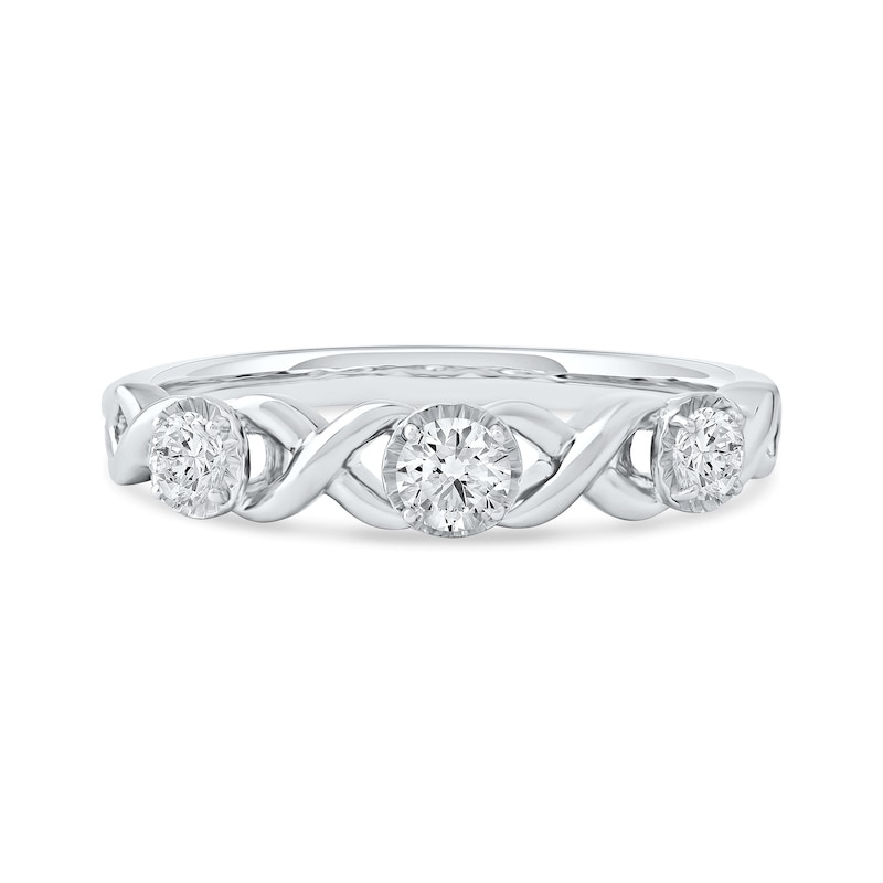 Main Image 3 of 0.33 CT. T.W. Diamond "XO" Anniversary Band in 10K White Gold