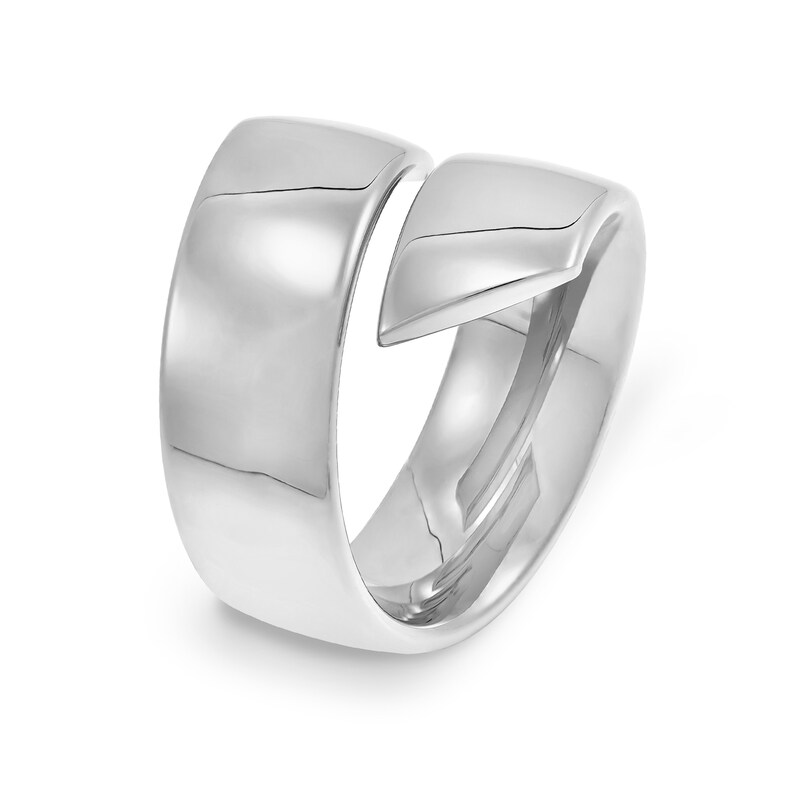 Main Image 2 of Bypass Open Shank Ring in Hollow 10K White Gold - Size 8