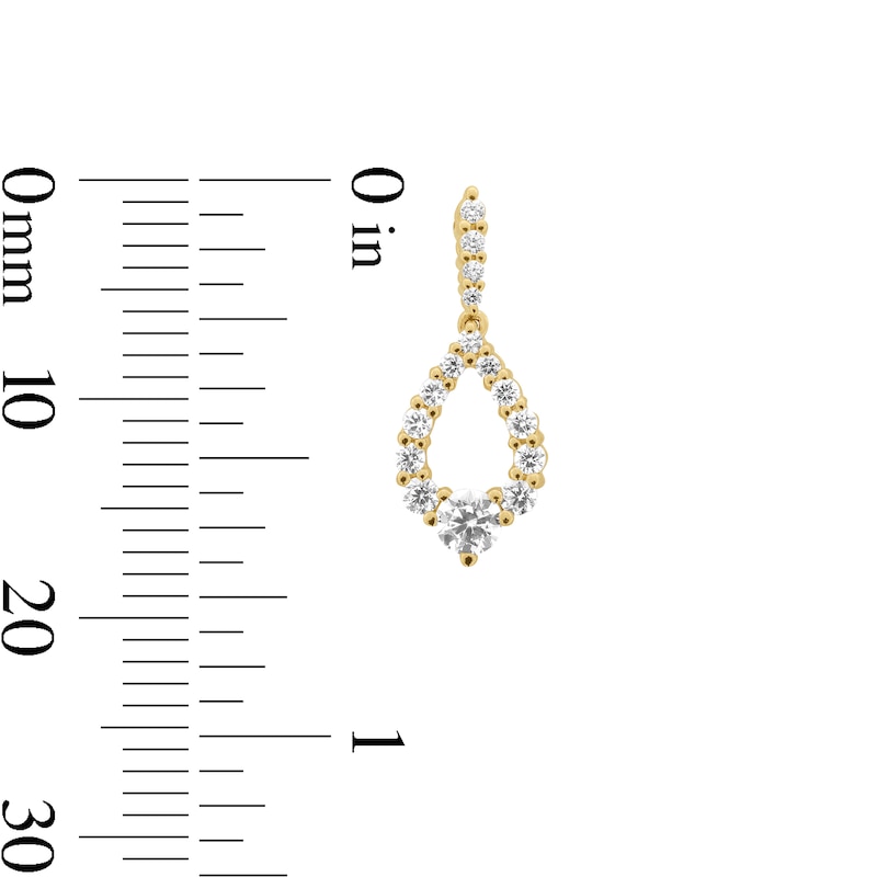 Main Image 3 of 0.50 CT. T.W. Milestones Diamond Graduated Teardrop Earrings in 10K Gold