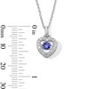 Thumbnail Image 4 of Unstoppable Love™ 4.0mm Tanzanite and White Lab-Created Sapphire Heart Frame Pendant in Sterling Silver