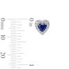 Thumbnail Image 5 of Blue and White Lab-Created Sapphire Heart Stud and Hoop Three Pair Earrings Set in Sterling Silver