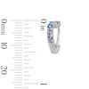Thumbnail Image 7 of Blue and White Lab-Created Sapphire Heart Stud and Hoop Three Pair Earrings Set in Sterling Silver