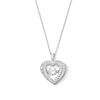 Thumbnail Image 1 of Unstoppable Love™ 5.0mm White Lab-Created Sapphire Double Heart Frame Pendant in Sterling Silver