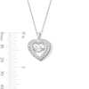 Thumbnail Image 4 of Unstoppable Love™ 5.0mm White Lab-Created Sapphire Double Heart Frame Pendant in Sterling Silver