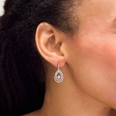 Unstoppable Love™ 0.50 CT. T.W. Multi-Diamond Double Teardrop Earrings in 10K Gold